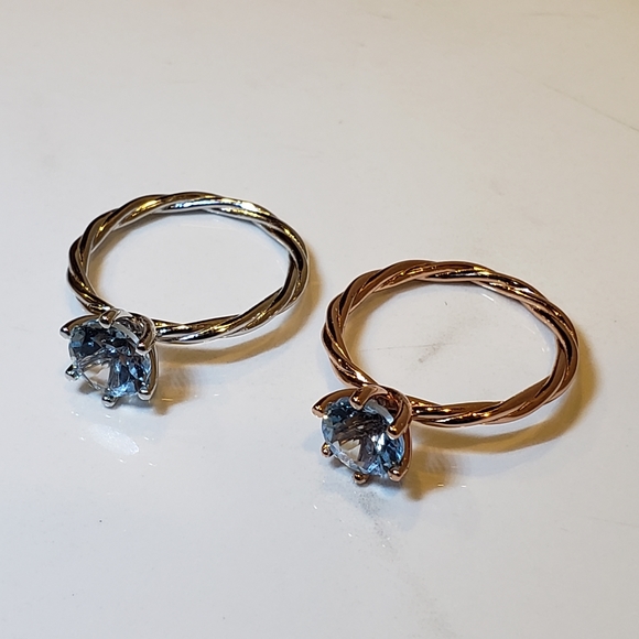 7&8, Topaz Ring, 1.3 ct 18K Rose Gold 925 Silver,  Genuine Blue Topaz. - Picture 13 of 15